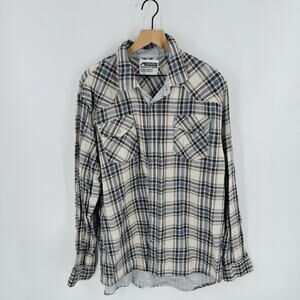 Mountain Khakis Mens XL Lightweight Gauze Plaid Button Up Shirt Western Outdoor